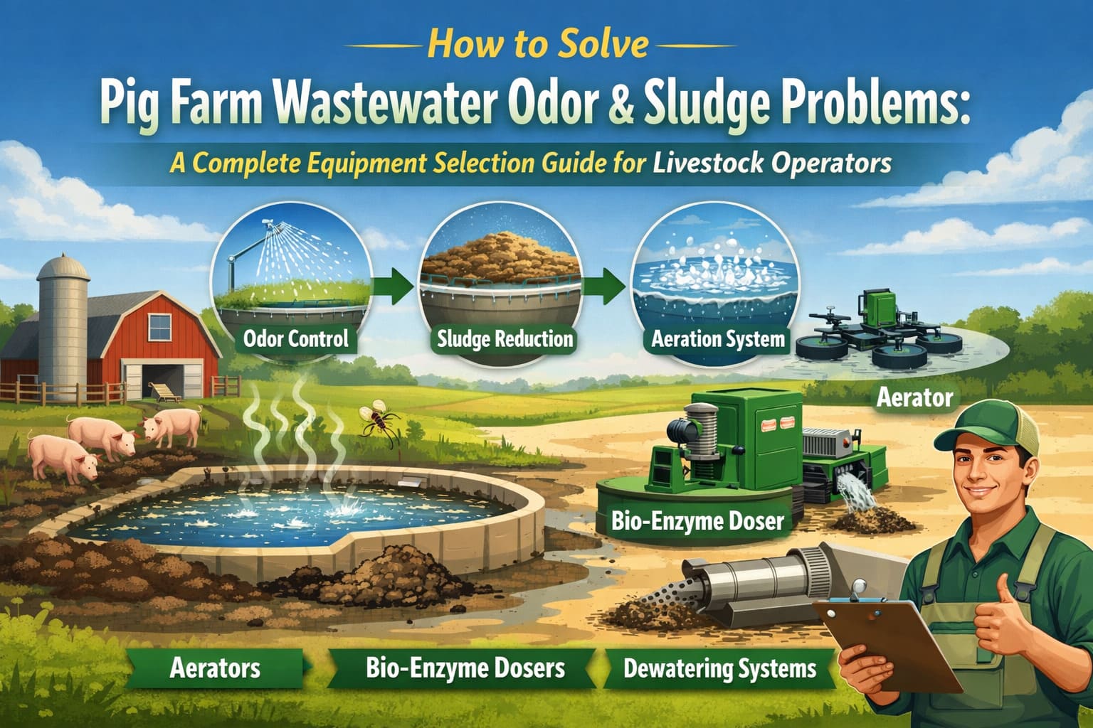 How to Solve Pig Farm Wastewater Odor & Sludge Problems: A Complete Equipment Selection Guide for Livestock Operators